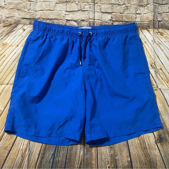 Crown & Ivy Blue Mesh Brief Lined Swim Trunks Shorts - Picture 1 of 4